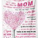 Gifts for Mom, Mom Birthday Gifts Blanket, Moms Gift from Daughter Son Kids, Best Moms Gifts Throw Blanket 50x60