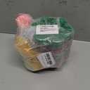 Vmiapxo 100 sets 8 oz Disposable Ice Cream Bowls and Spoons, Flower Shape Plastic Sundae Cups, Ice Cream Bar Supplies, Colorful Dessert Cups for Shaved Ice, Parfait, Strawberry, Yogurt