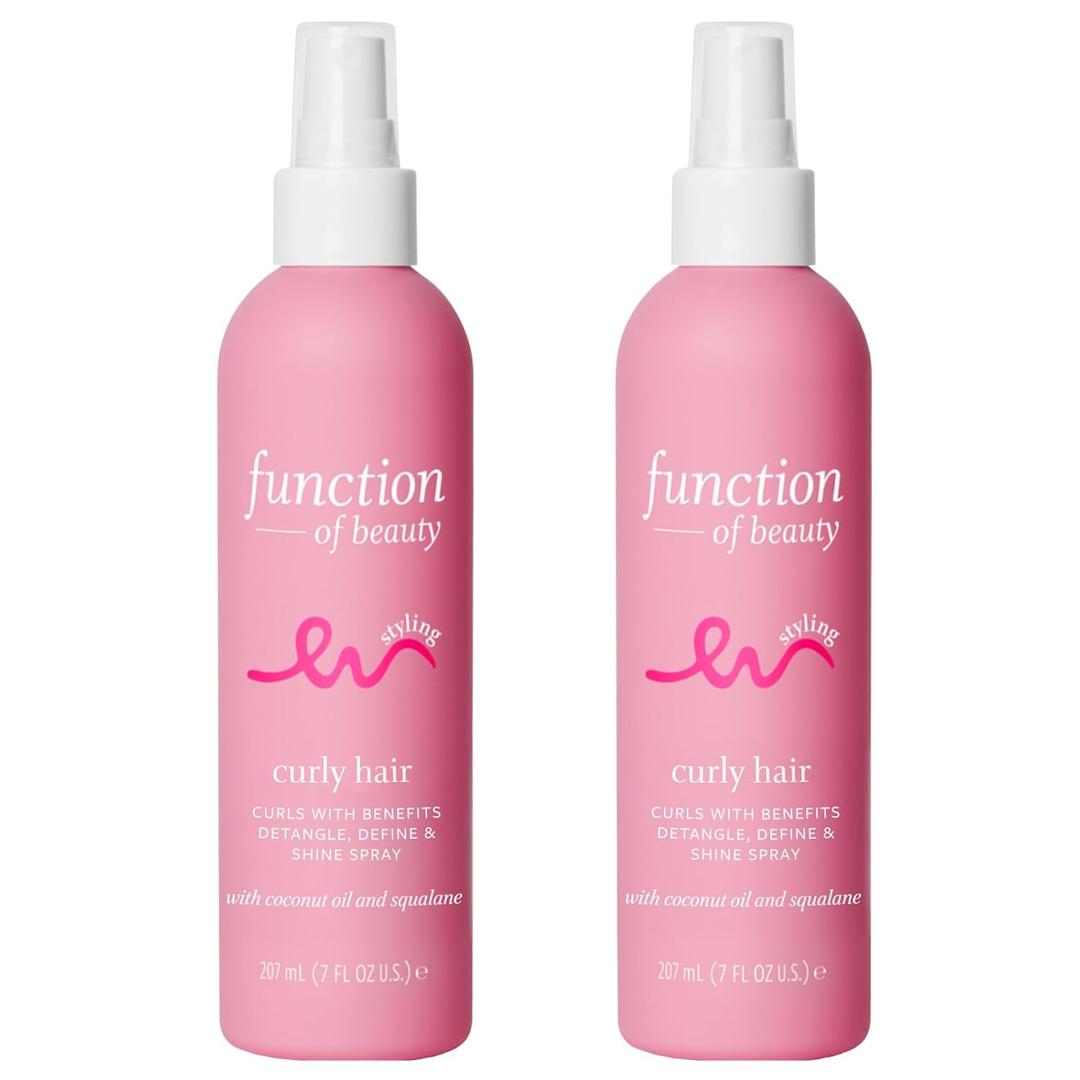 Function of Beauty Curly Hair Styling Spray - Anti-Frizz Curl Defining Styling Spray with Flexible Hold Detangles, Defines & Adds Shine - Lightweight Color-Safe & Sulfate-Free Hair Care Product