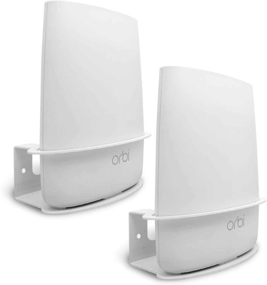 ALLICAVER Wall Mount Holder for Orbi 2 Pack Compatible Wall Bracket Netgear Orbi Sturdy Metal Made Mount Stand Holder for Orbi WiFi Router RBS40, RBK40, RBS50, RBK50, AC2200, AC3000 (2)