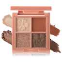 2 x Matte & Shimmer Eyeshadow Palette - Waterproof Long-Lasting Neutral Browns, Champagne & Taupe Kit with Blending Brush, Travel Compact, High Pigment Creamy Shades (Romantic Glow)