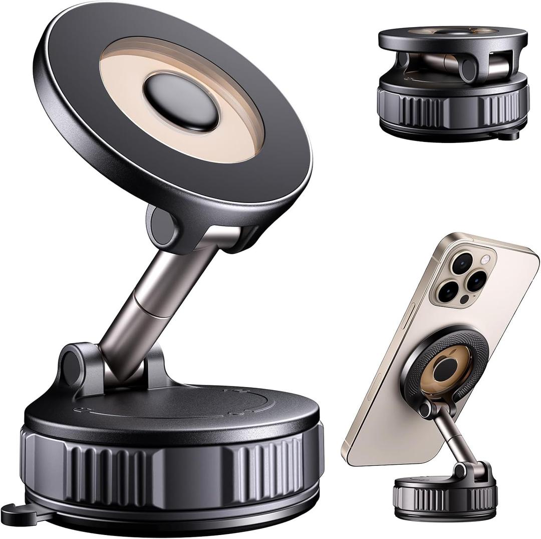Phone Holders for Your Car, Car Phone Holder for Magsafe [Upgraded Strongest Suction & Magnetic] 360 Adjustable Magnetic Car Phone Mount for Your Car/Gym/Mirror Mount for iPhone & Android | Best Gift