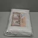 ANRODUO Ivory White 100% Blackout Linen Curtains 84 Inch Length 2 Panels, Back Tab/Rod Pocket Blackout Curtains Full Black Out Thermal Curtain for Summer Heat, Farmhouse Room Darkening Curtain Bedroom