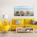 Waowumar Flowers Wall Art Modern Landscape Painting Floral Canvas Pictures for Bedroom Colorful Blossom Wildflowers Living Room Wall Dcor 40x20 Inch