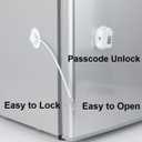 3 Pack Refrigerator Lock Combination Coded Fridge Lock Freezer Child Safety Lock Door Lock with Strong Adhesive No Keys Need White