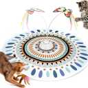 Potaroma Cat Toys Rechargeable, 3 in 1 Hide and Seek Kitten, Interactive Automatic Cat Toy, Flutter Butterfly, Movable Spring, Indoor Training Kickers 22.8 Inch Protection for All Breeds