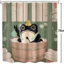 LGhtyro Funny Frog Shower Curtain Bathroom Set 71Wx78H Inches Cute Animal Cherry Blossom Japanese Asian Style Traditional Wooden Board Bath Accessories Rubber Duck Art Home Decor Fabric 12 Pack Hooks