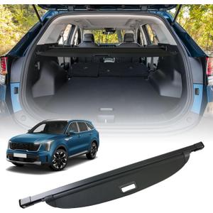 Cargo Cover for Kia Sorento Trunk Cover - Tesmirror Retractable Cargo Cover for 2026 Kia Sorento 2021-2025 Accessories Rear Tonneau Cover Privacy Security Shield Shade
