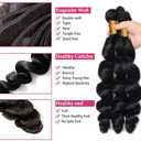 Loose Body Wave Bundles Human Hair #1B Loose Wave Bundles 14 16 18 inch Natural Black Human Hair Bundle