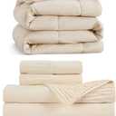 Bedsure Full Size Duvet Insert Bundle Full Size Sheet Sets Beige