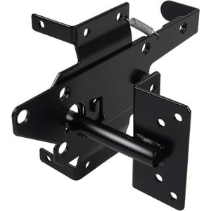 Gate Latches for Wooden Fences Heavy Duty Post Mount Automatic Gravity Lever Spring Self Locking Hardware Wood/Vinyl Fence Gate Lock for Secure Pool/Yard/Garden,Black Finishing,Steel