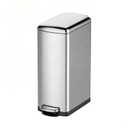 8 Gallon/30 Liters Slim Trash Can, Stainless Steel Garbage Can with Soft-Close Lid & Removable Inner Bucket, Narrow Step-on Trash Bin for Kitchen Bathroom Living Room Office, Silver