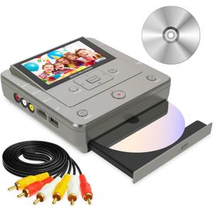 VHS to DVD Recorder, TV to USB Device or SD Card or HDD Recorder, Smart Phone WiFi to DVD/USB/SD/HDD Copy, WiFi APP Media RecorderComes with 10 Free DVD-R  (Medium Gray)