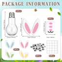 LemonRoad 172 Pcs/24 Sets Easter Craft Kit, DIY Bunny Easter Candy Containers, Fillable Plastic Light Bulb Candy Jar Kit Lightbulb Ornaments for Party Favors Home Activities Spring Gift