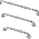 Grab Bar Bundle for ADA Compliance, Brushed Stainless Steel 1.5" Diameter 3-Piece Set (18", 36", 42") for Commercial Restrooms & Shower Safety Bars for Seniors with Knurled Grip