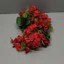 Fake Hibiscus Artificial Hanging Flowers Plants for Outdoors Spring Decoration, 2pcs Silk Hibiscus Vines Realistic UV Resistant Red Faux Flowers for Outside Planter Porch Patio Yard Home Wedding Party