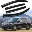 Tape-On Rain Guards Window Visor Fit for 2016-2022 Honda Pilot Window Vent Deflector Visors 4 Pcs-94557