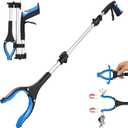 Grabber Reacher Tool 36 Inch, Foldable Grabber with Anti-Slip 360 Rotating Jaw, Magnetic Tip for Seniors, Heavy Duty Reacher Grabber Pickup Tool for Elderly After Surgery Recovery (Blue)