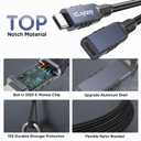 USB C Extension Cable 20ft Long, Upgraded 4K@60Hz Monitor & 100W Charging & 10Gbps Data Transfer USB-C Extender Male to Female USBC 3.2 Gen2 Type C Cord Braided for Laptop Tablet Mobile Phone and More