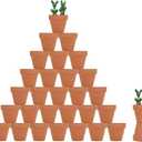 32pcs Small Mini 2" Terracotta Pot Clay Ceramic Pottery Planter, Cactus Flower Nursery Terra Cotta Pots, with Drainage Hole, for Indoor/Outdoor Succulent Plants, Crafts, Wedding Favor