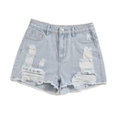 SOLY HUX Girl's Ripped Raw Hem Denim Shorts High Waisted Straight Leg Summer Jeans Shorts, XS