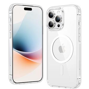 FNTCASE for iPhone 13 Pro-Max Case: Clear Magnetic Phone Cases Compatible with Magsafe Slim Anti Yellowing Military Grade Drop Protection Rugged Protective Transparent Cell Phone Cover (A-Clear)