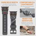FOAMUNOC Rugged Band Compatible with Apple Watch Ultra 3/2/1 Band 49mm/46mm/45mm/44mm/42mm, Metal Connector with Silicone Strap for iWatch Ultra Series 11/10/9/8/7/6/SE3/SE2/SE/5/4/3/2/1, Gray/Black