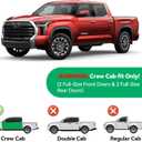 in-Channel Rain Guards for 2022-2026 Toyota Tundra CREWMAX ONLY, Window Visor Shields Vent Deflector Shade Wind Dark Smoke 2023 2024 22 23 24 25, Tape-On Inside-Mount, 4PCS