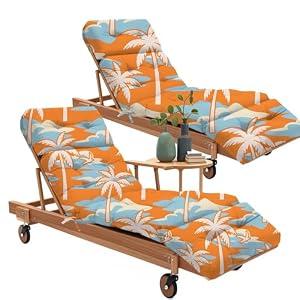 Outdoor Chaise Lounge Chair Cushions Set of 2 Waterproof 75.1x22.8x4.7" 3#