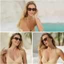 SOJOS Polarized Sunglasses Womens Mens Retro Rectangle Sun Glasses Trendy Hexagonal Frame 80s 90s Shades SJ2324 (Dark Demi)