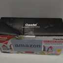 Geedel Rotary Cheese Grater Cheese Shredder - Upgraded 5-in-1 Cheese Grater with Handle and Strong Suction Base, Multi-purpose Vegetable Slicer Ice Shaver Nuts Grinder for Ice, Vegetables, Fruit, Nuts (Grey White)