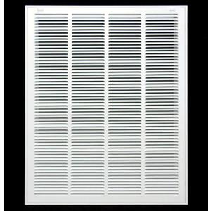 24" X 28" Steel Return Air Filter Grille for 1" Filter - Easy Plastic Tabs for Removable Face/Door - HVAC Duct Cover - Flat Stamped Face -White [Outer Dimensions: 26.5w X 30.5h]