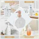 Ceramic Flower Soap Dispenser and Soap Dish Set, Marbled Elegant Bathroom Decor with Non-Slip Base, Modern Hand Wash Bottle & Soap Tray for Bathroom Sink Countertop, Kitchen, Spa (Flower White)