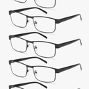 BLS Businessman Rectangular Reading Glasses - Professional Durable Readers - Blue-Light Blocking Lenses, +2.75, 5 Count