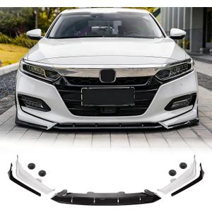 Front Bumper Lip for Honda Accord 2018 2019 2020 ACR Style 5Pcs Lower Chin Bumper Spoiler Splitter Protection Body Kit (Pearl White+Black)