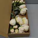 2 Bouquets Peonies Artificial Flowers, Vintage Peonies 18pcs White Fake Flowers for Home Decoration Wedding Decoration Bride Bouquet Silk Peonies for Flowers Crafts Floral Arrangement (White) (Ivory)