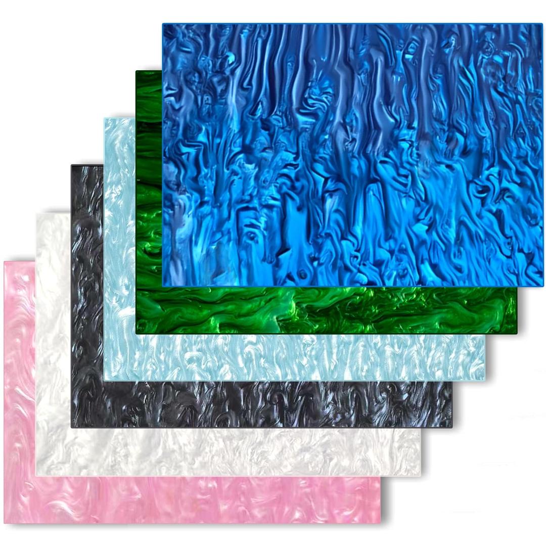 Pearl Cast Acrylic Sheets 1/8“, 6 Pack, Assorted, 12x19 Inch
