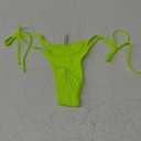 ShawGobow Rave Outfits for Women, Cutout Keyhole Low Rise High Leg Bathing Suit, 2 Piece Sexy Bikinis Swimsuit Glow Party Blacklight Petite (Neon Yellow, Small)
