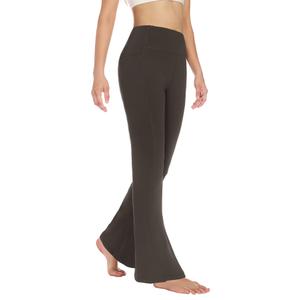 EGOCKAL Women's Flare Leggings Bootcut Yoga Pants High Waisted Bell Bottom Workout Dress Pants with Pockets Navy Blue (Blue, M)
