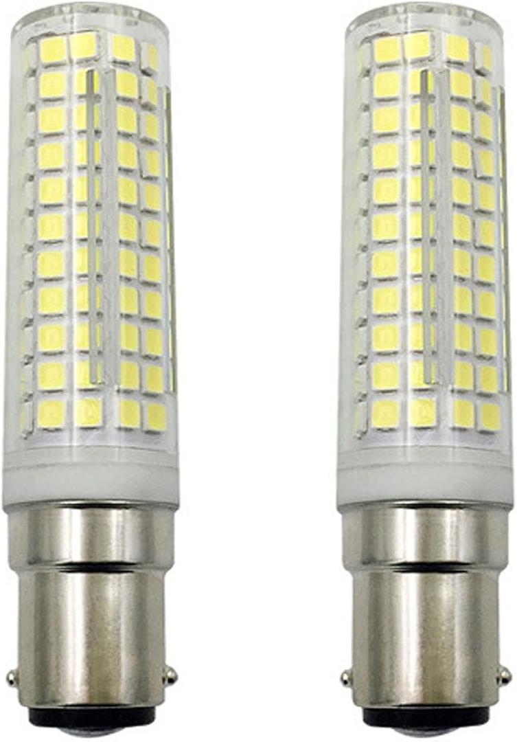 Lxcom Lighting BA15D 15W LED Corn Bulb Dimmable Natural White 4000K BA15D Double Contact Bayonet Base 136 LEDs 2835 SMD 120W Equivalent JD Type T3 T4 Bulbs for Sewing Machine Pendants Light, 2 Pack