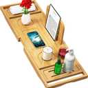 Bathtub Tray Caddy - Bath Tray - Bath Tub Tray Caddy - Bamboo Bath Table Tray for Tub - Expandable Size, Fits Most Tubs