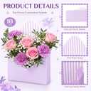 Geyee 10 Pcs Graduation Florist Bouquet Envelope Boxes Class of 2026 Purple Flower Bouquet Packaging Gift Paper Wrapping Flower Bags for Arrangements Wedding Party Birthday, 9.3 x 3 x 13.8''