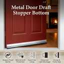 2pcs Metal Door Draft Stopper 36 Inch Aluminum Mouse Bottom Mice Seal Strip Rodent Proof Door Sweep Noise Blocker Door Silver