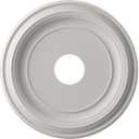 16"OD x 3 1/2"ID x 1 3/8"P Traditional Thermoformed PVC Ceiling Medallion (Fits Canopies up to 9 1/2"), UltraCover Satin Blossom White