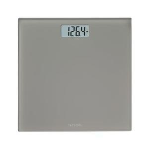 Taylor Digital Scales for Body Weight, 350 LB Capacity Bathroom Scale, 11.0 x 11.0 Inch Durable Glass Platform, Battery Powered, Easy to Read, Gray