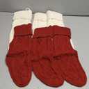 Fesciory Christmas Stockings, 6 Pack 18" Large Knit Stocking & Decor for Family Holiday Xmas Party Gift, Burgundy&Ivory