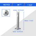 Sheet Metal Self-Tapping Screws with Storage Box 160pcs,Cross #8  1inch Truss Head Sheet Metal Screws Without Pre-Drilling for Furniture Making and Woodworking, High Strength Quick Tapping Screws