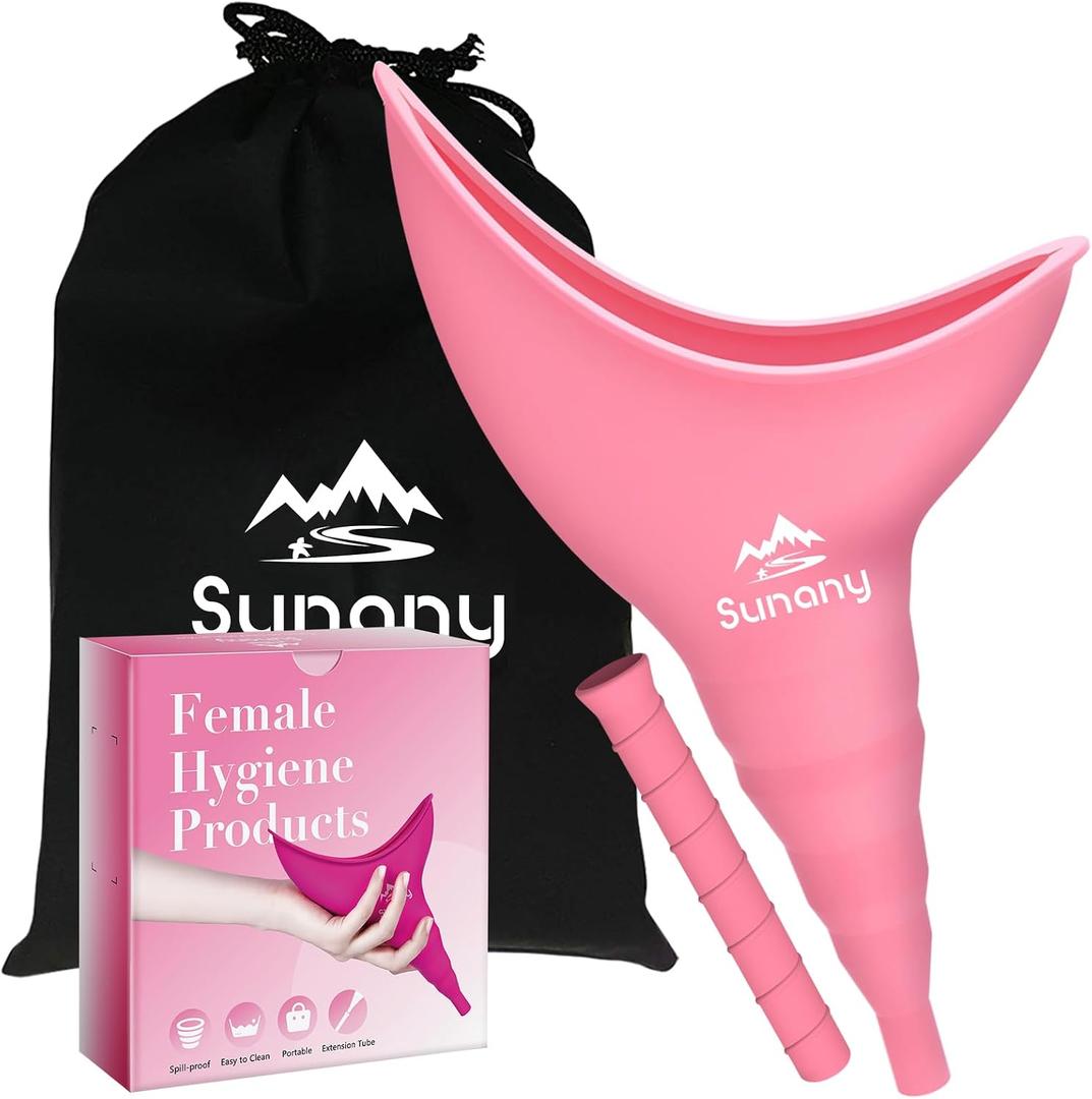 Female Urination Device, Reusable Female Urinal Silicone Women Pee Funnel Allows Women to Pee Standing Up, The Perfect Companion for Camping,Outdoor,TravelFuchsia