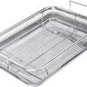 Air Fryer Basket for Oven, 15"x11", 2 Piece Nonstick Crisper Tray & Basket, Stainless Steel Fryer Accessories for Crispy, healthy cooking, Multipurpose Air Fryer