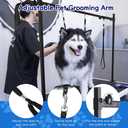 KELIXU Dog Grooming Arm with Clamps - H Shape, Pet Grooming Table Arm with 3 Loop Noose, Pet Grooming Supplies for Large/Medium/Small Pets, 32" Height Adjustable and 34" - 50" Width Adjustable, Black